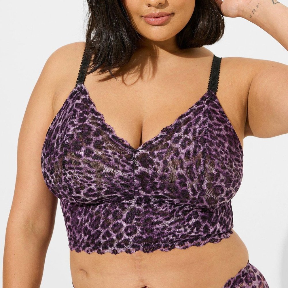 Torrid Unlined Lace Crop Bralette Size 3